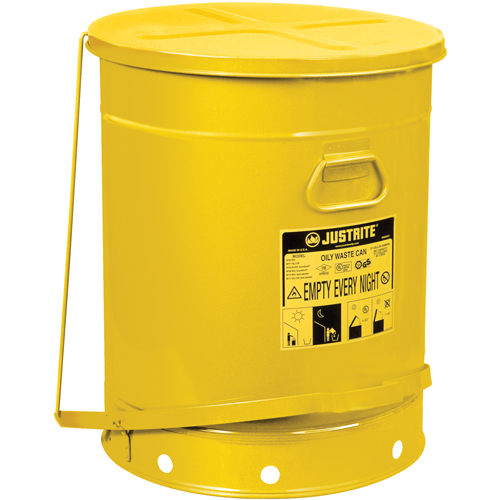 Oily Waste Cans, FM Approved/UL Listed, 21 US gal., Yellow Mukwa Safety Services