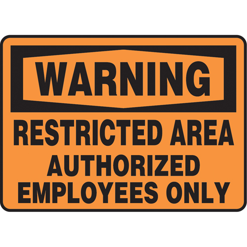Enseigne  Restricted Area , 7" x 10", Vinyle, Anglais Mukwa Safety Services