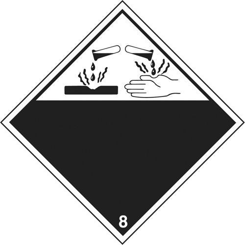 Plaque-&eacute;tiquette TMD mati&egrave;res corrisives, Plastique Mukwa Safety Services
