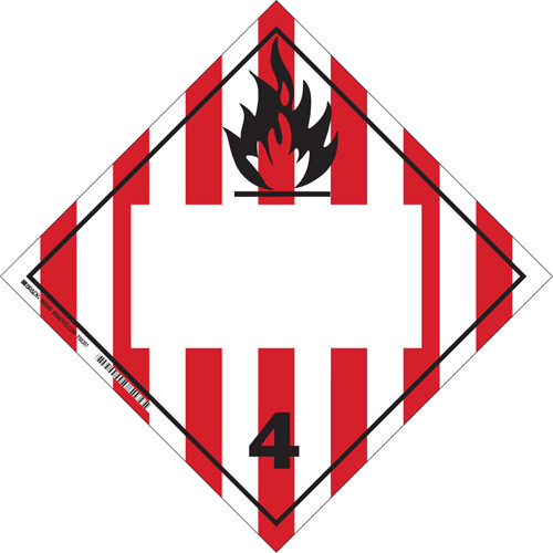Flammable Solids TDG Placard, Adhesive Vinyl Mukwa Safety Services