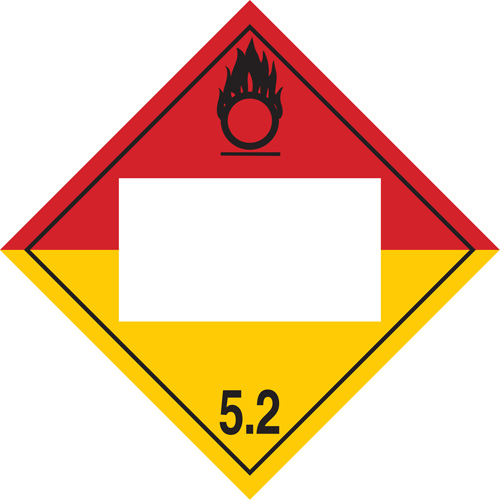 Plaque-&eacute;tiquette TMD peroxyde organique, Plastique Mukwa Safety Services