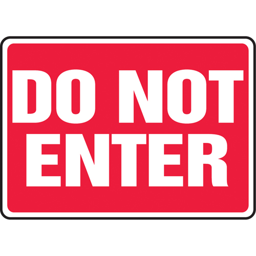 "Do Not Enter" Sign, 10" x 14", Aluminum, English Mukwa Safety Services