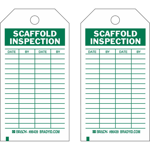 &eacute;tiquettes de rapport d'inspection, Polyester, 4" la x 7" h, Anglais Mukwa Safety Services