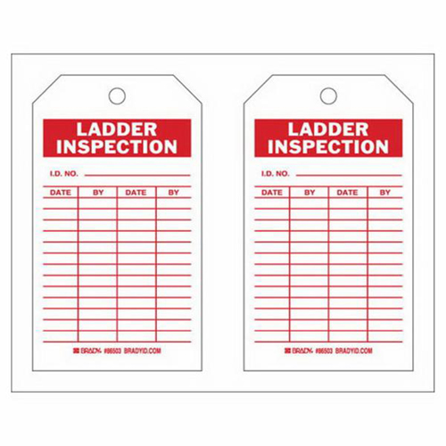 &eacute;tiquettes de rapport d'inspection, Polyester, 4" la x 7" h, Anglais Mukwa Safety Services