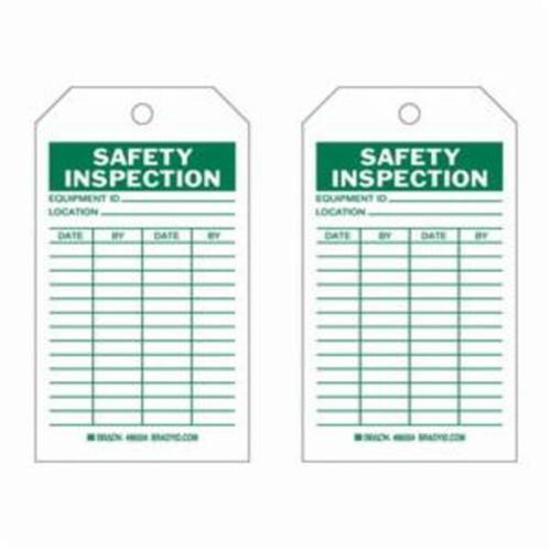Safety Inspection Tags, Polyester, 4" W x 7" H, English Mukwa Safety Services