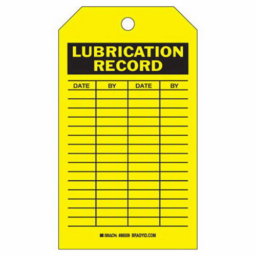 &eacute;tiquettes registres de lubrifications, Polyester, 4" la x 7" h, Anglais Mukwa Safety Services