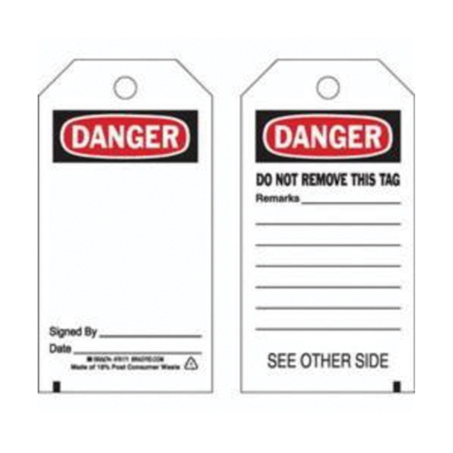 &eacute;tiquettes de pr&eacute;vention des accidents, Polyester, 3" la x 5-3/4" h, Anglais Mukwa Safety Services