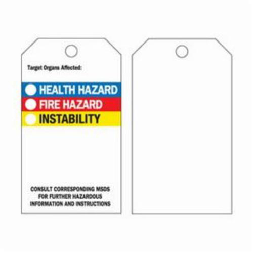 Self-Laminating Right-To-Know Tags, Polyester, 3" W x 5-3/4" H, English Mukwa Safety Services