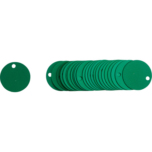 &eacute;tiquettes rondes vierges pour vannes, Aluminium, 2" dia. Mukwa Safety Services