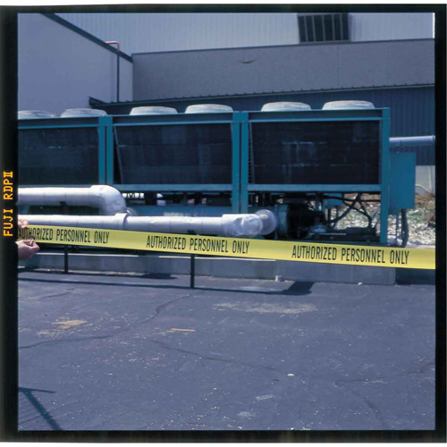 Barricade Tape, English, 3" W x 200' L, 3 mils, Black on Yellow Mukwa Safety Services