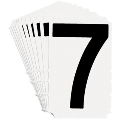 &eacute;tiquettes de lettres et chiffres gothiques individuels Quick-Align, 7, 4" h, Noir sur blanc Mukwa Safety Services