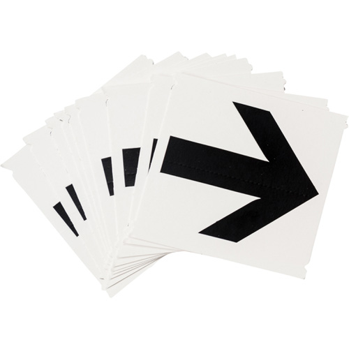 &eacute;tiquettes de lettres et chiffres gothiques individuels Quick-Align, Symbole de fl&egrave;che, 4" h, Noir Mukwa Safety Services