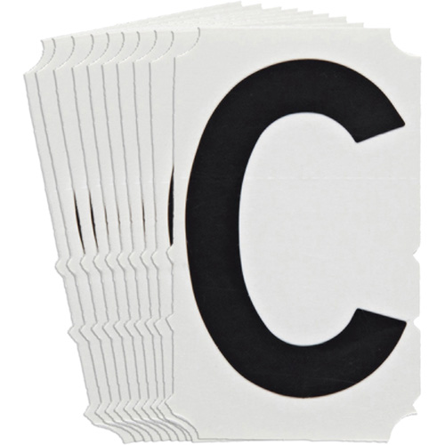 &eacute;tiquettes de lettres et chiffres gothiques individuels Quick-Align, C, 4" h, Noir Mukwa Safety Services