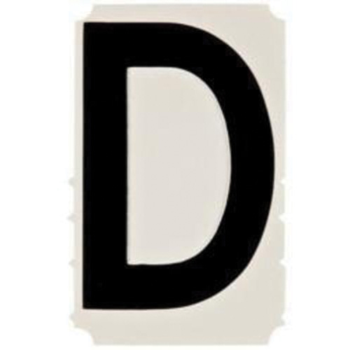 Quick-Align&reg; Individual Gothic Number and Letter Labels, D, 4" H, Black Mukwa Safety Services