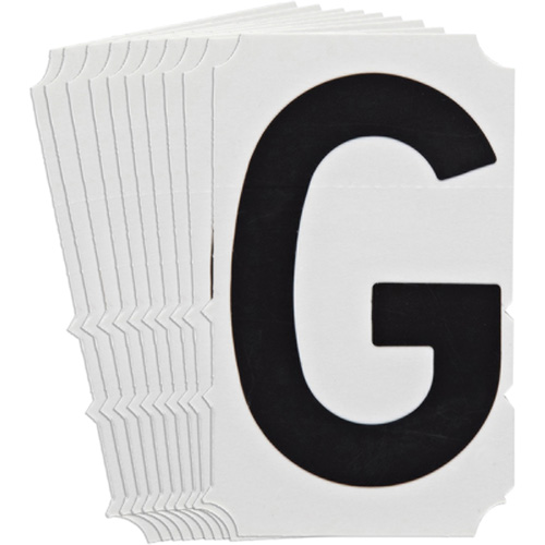 Quick-Align&reg; Individual Gothic Number and Letter Labels, G, 4" H, Black Mukwa Safety Services