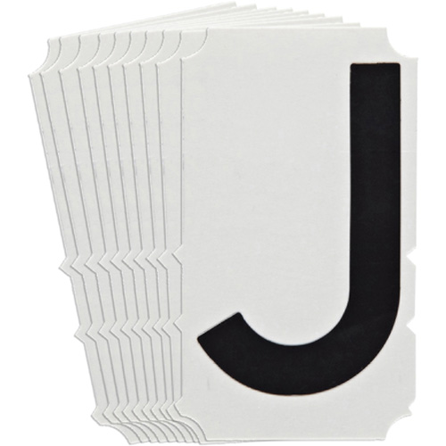&eacute;tiquettes de lettres et chiffres gothiques individuels Quick-Align, J, 4" h, Noir Mukwa Safety Services