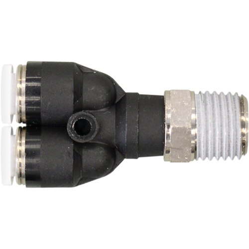 Topfit Male Threaded Y-Connector Fitting, 3/8" Dia, Polymer Mukwa Safety Services