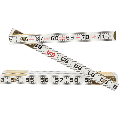 Red End&reg; Flat Reading Rule, 6' L, Wood Mukwa Safety Services