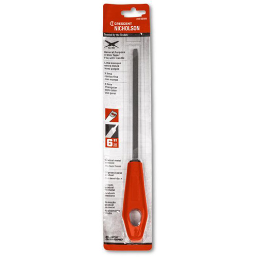 Lime pointue tr&egrave;s mince avec poign&eacute;e rouge, Triangle, 6", Simple Mukwa Safety Services