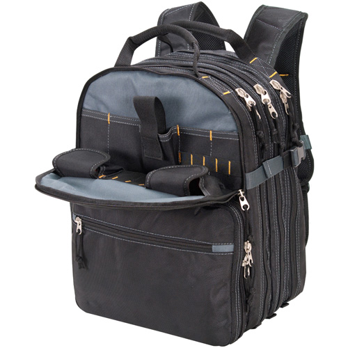 75-Pocket Tool Backpacks, 13" L x 17-1/2" W, Black, Nylon Mukwa Safety Services