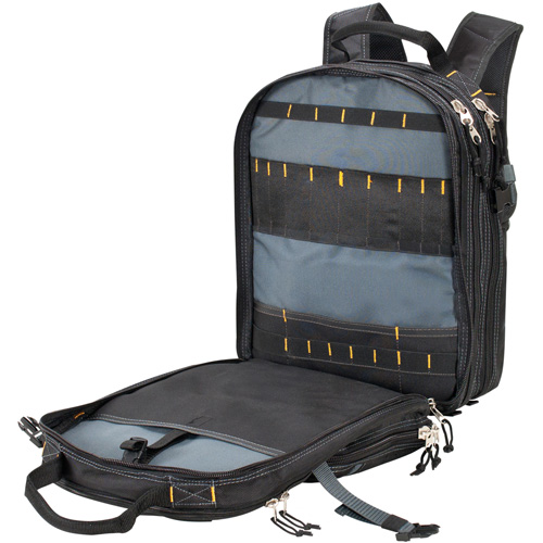 75-Pocket Tool Backpacks, 13" L x 17-1/2" W, Black, Nylon Mukwa Safety Services