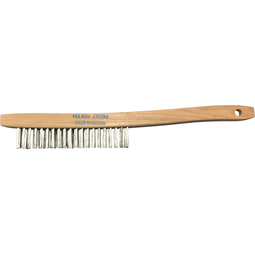 Brosses de nettoyage &agrave; manche recourb&eacute;, Acier inoxydable, 3 x 19 rangs de fils, Longueur 14" Mukwa Safety Services