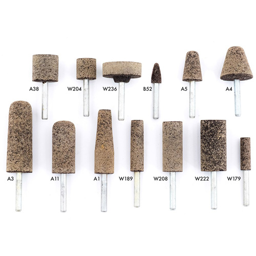 A36Q Resin Bonded Mounted Points, A11, Aluminum Oxide, 11/16" Dia., 2" L, 36 Grit Mukwa Safety Services