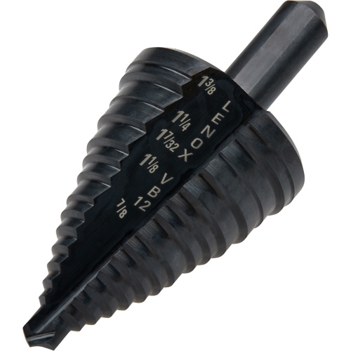 Foret &eacute;tag&eacute; no 12, 7/8" - 1-3/8", Incr&eacute;ments de 3/8", Acier rapide Mukwa Safety Services