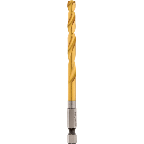 Shockwave Drill Bit, 1/4", Titanium, 2-15/32" Flute, 135° Point Mukwa Safety Services