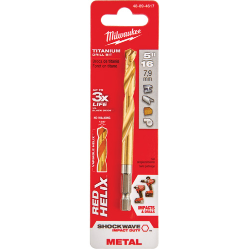 Foret Shockwave, 5/16", Titane, Cannelure 2-39/64", Pointe de 135° Mukwa Safety Services