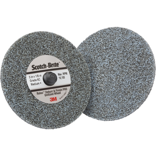 Meule homog&egrave;ne d&eacute;bavurage et de finition PRO TR Roloc, 3" x 1/8", Grain de Moyen, C&eacute;ramique Mukwa Safety Services