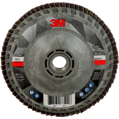 Disque &agrave; lamelles &agrave; changement rapide 769F, 4-1/2" x 5/8"-11, Type 27, Grain 60+, C&eacute;ramique Mukwa Safety Services