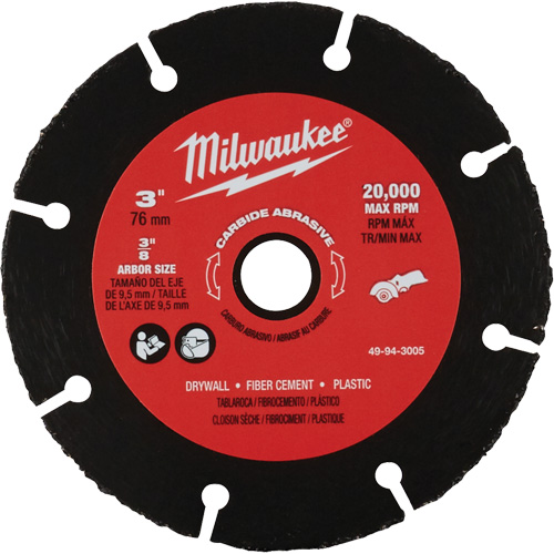 Carbide Abrasive Blade, 3" x 3/8" Arbor, Silicon Carbide, 20000 RPM Mukwa Safety Services
