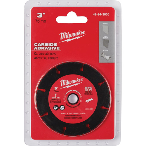 Carbide Abrasive Blade, 3" x 3/8" Arbor, Silicon Carbide, 20000 RPM Mukwa Safety Services
