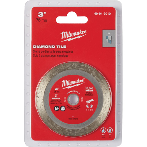 Lame pour coupe de carreaux, 3" x Arbre de 3/8", Losange, 20 000 Tr/min Mukwa Safety Services
