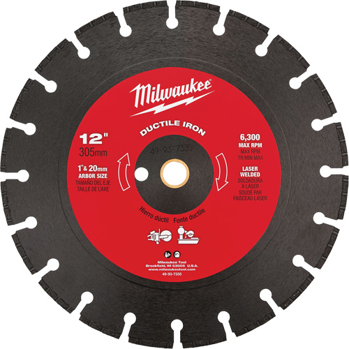 Lame de scie circulaire pour la fonte ductile, 12", Pour Fonte ductile Mukwa Safety Services