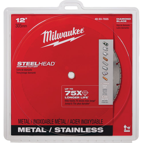 Lame &agrave; tronçonner au diamant Steelhead, 12", Pour M&eacute;tal Mukwa Safety Services