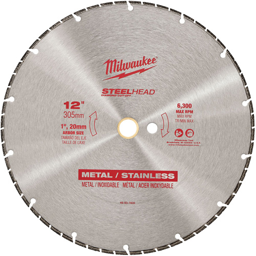 Lame &agrave; tronçonner au diamant Steelhead, 12", Pour M&eacute;tal Mukwa Safety Services
