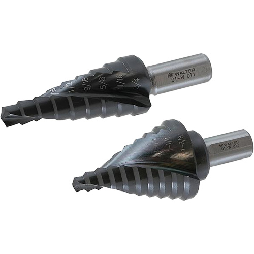 Multi-Step Step Drill Bit, 1/4" - 1" , Titanium Mukwa Safety Services