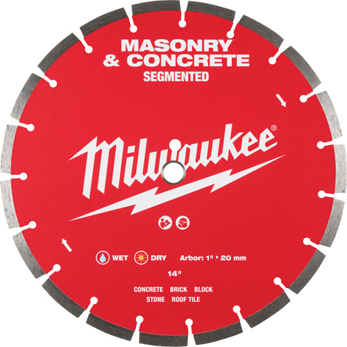Lame en diamant dentel&eacute;e pour maçonnerie et b&eacute;ton, 14", Pour Gr&egrave;s/B&eacute;ton/Brique/Carreau Mukwa Safety Services