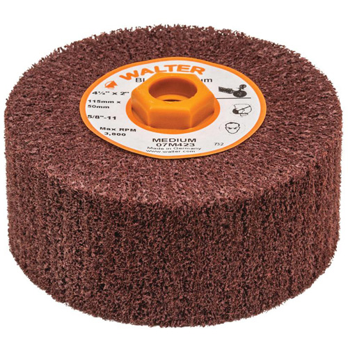 Tambour de conditionnement de surface Blendex, 4-1/2" dia. x 2" la, 5/8"-11 Arbre, Grain Moyen Mukwa Safety Services