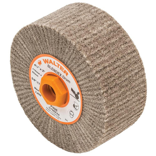 Blendex Surface Conditioning Drum, 4-1/2" Dia. x 2" W, 5/8"-11 Arbor, Fine Grit Mukwa Safety Services