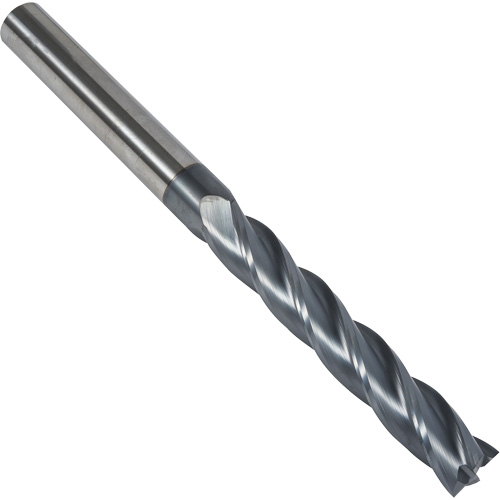 S237 30° Extra Long Square End Mill, 1/4" Dia., 4" L, 4 Flutes, 1/4" Shank, Carbide Mukwa Safety Services