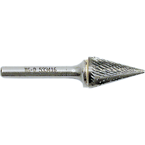 Fraise conique pointue, 1/2" dia., 1/4" Tige, 7/8" Prof. de la coupe Mukwa Safety Services