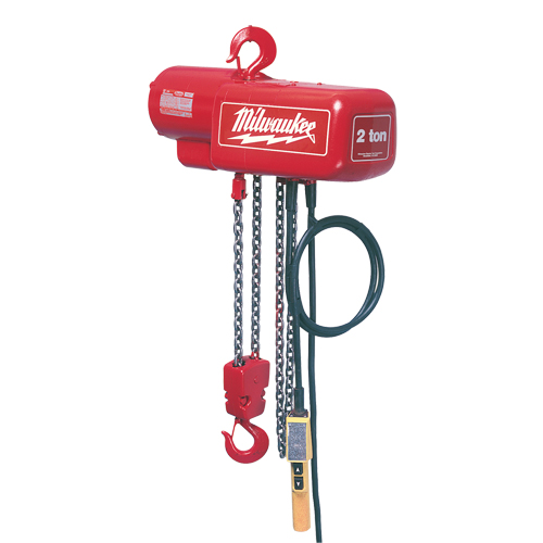 Electric Chain Hoist, 15' Lift, 4000 lbs. (2 tons) Capacity, 8 FPM Mukwa Safety Services