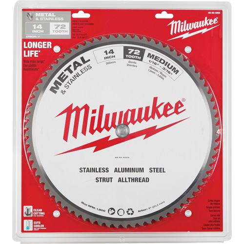Lames de scie circulaire Endurance, 14", 72 dents, Pour M&eacute;tal Mukwa Safety Services