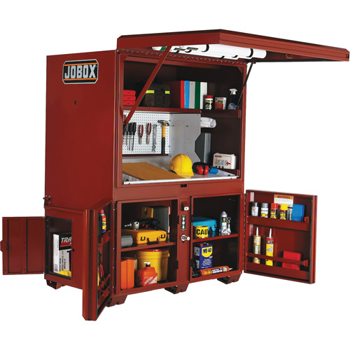 Field Office Jobsite Box, 63" W x 42" D x 80" H, Steel, Red Mukwa Safety Services