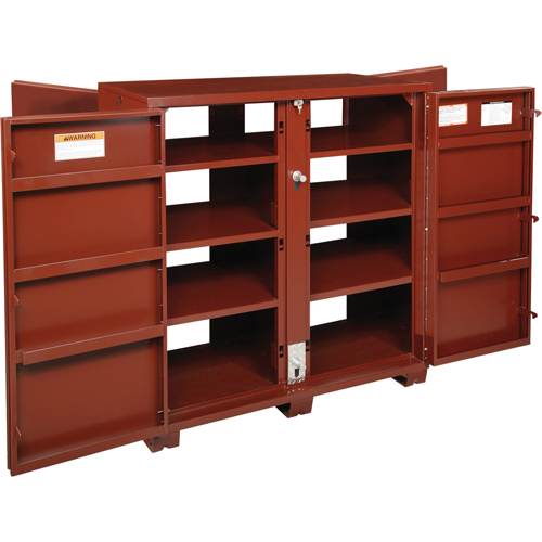 Jobsite Shelf Cabinet, Steel, 63.7 Cubic Feet, Red Mukwa Safety Services