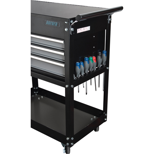 Chariot utilitaire, 4 tiroirs, 18" lo x 33" la x 39" h, Noir Mukwa Safety Services