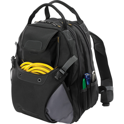Sacs &agrave; dos pour outils &agrave; 44 pochettes, 16" lo x 13-1/4" la, Noir, Polyester Mukwa Safety Services